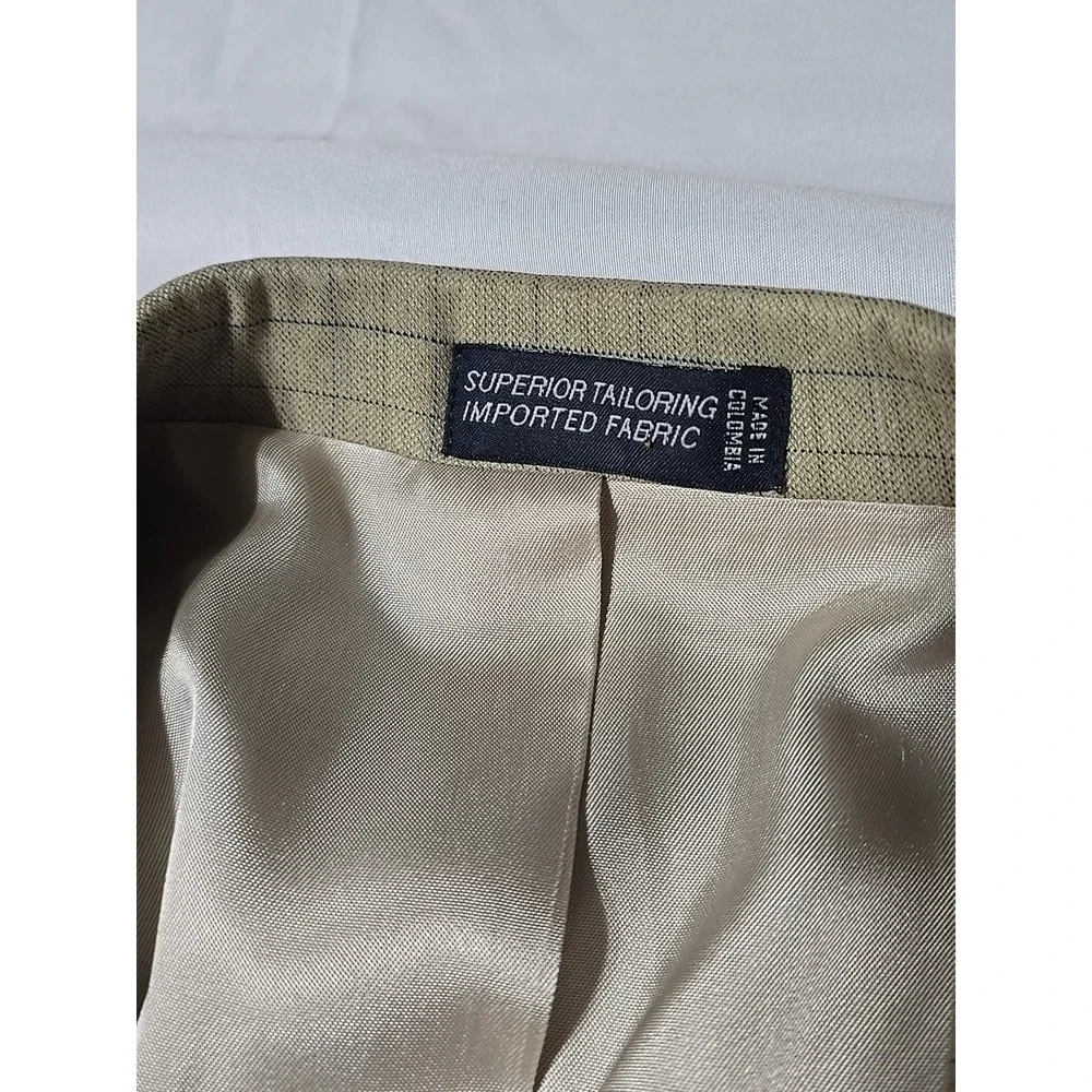 Nautica Tan Beige Plaid Men's WOOL SPORT COAT 42R blazer suit jacket